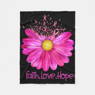 Manta Polar Fe Floral Amor Esperanza Conciencia sobre el Cánce