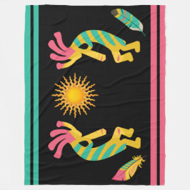 Manta Polar Feathers and Kokopelli Fleece Blanket
