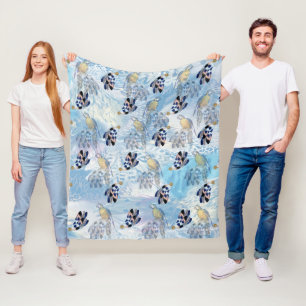 Manta Polar Feathers de tono de pájaro de loro exótico