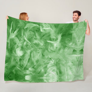 Manta Polar Feathers verdes