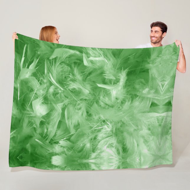 Manta Polar Feathers verdes (In situ)