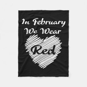 Manta Polar Febrero Usamos Corazón De Sensibilización Roja