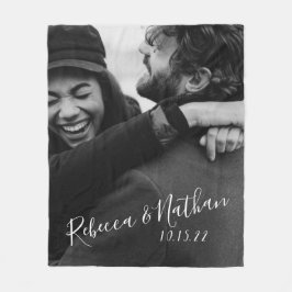 Manta Polar Fecha Boda de fotos de parejas de amor personaliza