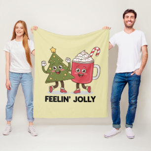 Manta Polar Feelin Jolly Christmas Tree Coffee Lover Winter