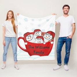 Manta Polar Felices Fiestas Familia Marshmallow