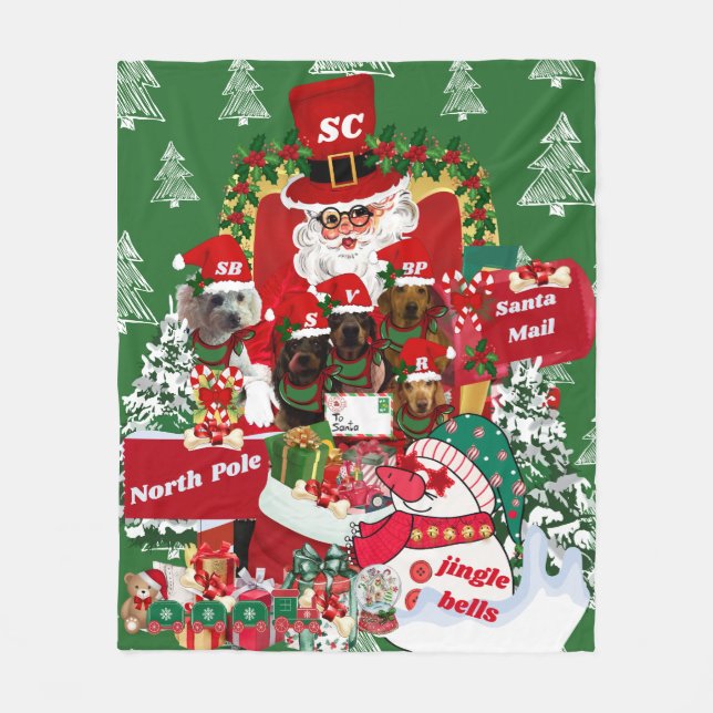 Manta Polar Felices Fiestas Lanzar Fleece (Anverso)