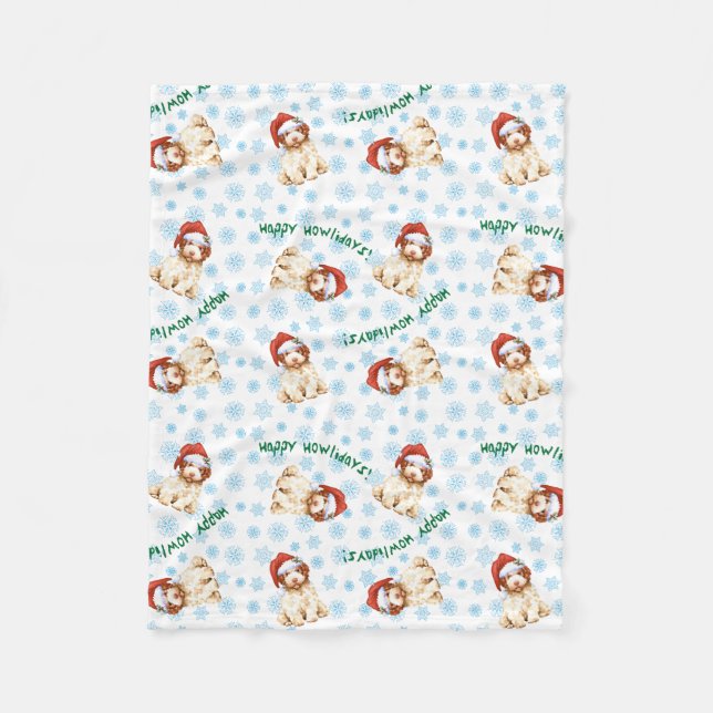 Manta Polar Felices Howlidays Lagotto Romagnolo Fleece Blanket (Anverso)