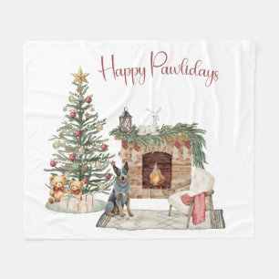 Manta Polar Felices Pawlidays Diseño de Perro- Boyero Australi