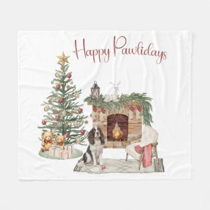 Manta Polar Felices Pawlidays Diseño de Perro - Springer Spani