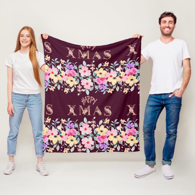 Manta Polar Felices vacaciones de Navidades Elegantes (In situ)