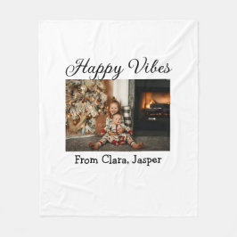 Manta Polar Felices vibraciones niños Navidades familiares Inv