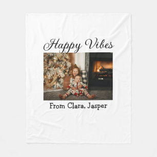 Manta Polar Felices vibraciones niños Navidades familiares Inv