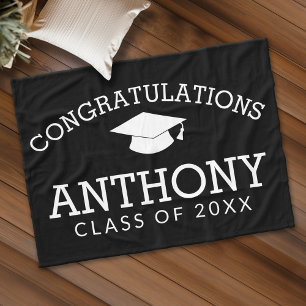 Manta Polar Felicidades Clase Graduada de 20xx - Moderna
