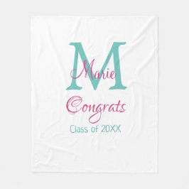 Manta Polar Felicidades por el nombre del graduado monograma a