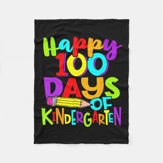 Manta Polar Feliz 100° Día De La Infancia 100 Días De Escuela (Anverso)