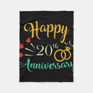Manta Polar Feliz 20° Aniversario coincidiendo Parejas 20 Años