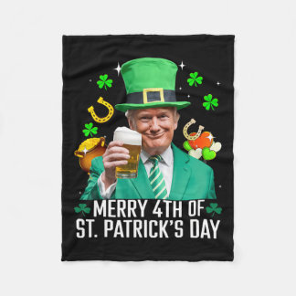 Manta Polar Feliz 4° Día de San Patricio, gracioso Trump Lepre