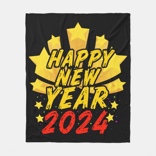 Manta Polar Feliz Año Nuevo 2024  (Anverso)