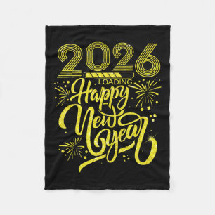 Manta Polar Feliz Año Nuevo 2026 Cargando fuegos artificiales 