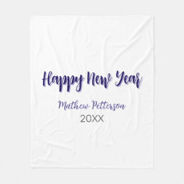 Manta Polar Feliz año nuevo púrpura añada de negro año simple