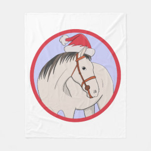 Manta Polar Feliz caballo navideño