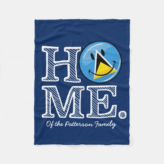 Manta Polar Feliz calentador de la casa de bandera santalucian (Anverso)