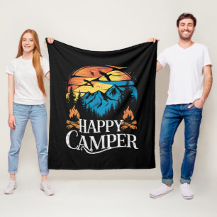 Manta Polar Feliz Campista Retro Vintage Equipo de Camping a J