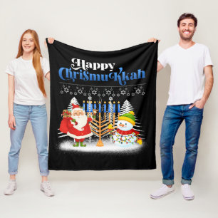 Manta Polar Feliz Chrismukkah Funny Navidades de Hanukkah Jewi