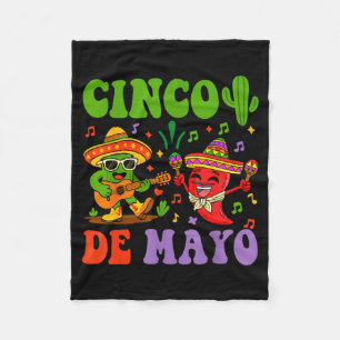 Manta Polar Feliz cinco de mayo mexicano cactus y pimienta