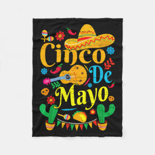 Manta Polar Feliz cinco de mayo sombrero mexicano margarita