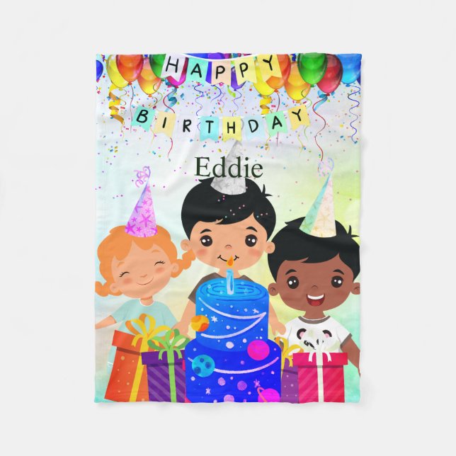 Manta Polar Feliz Cumpleaños (Anverso)