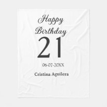 Feliz cumpleaños 21 negrita simple nombre mínima