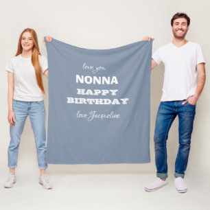 Manta Polar Feliz cumpleaños Abuela NONNA Nombre del guión de 