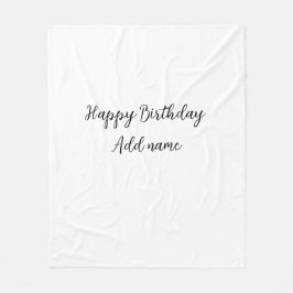 Manta Polar Feliz cumpleaños agregar el título simple