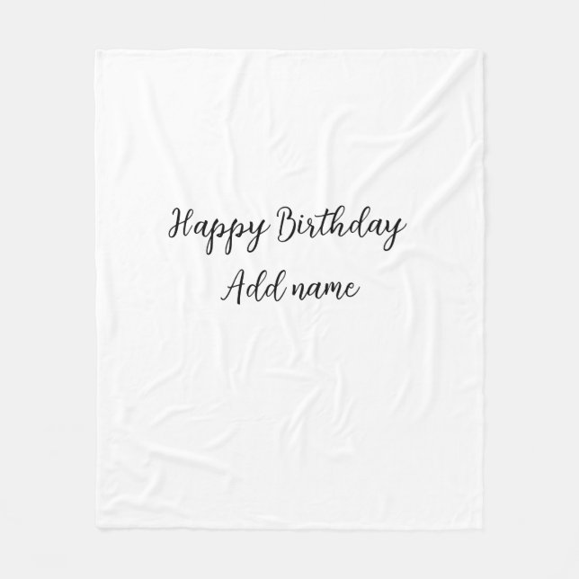 Manta Polar Feliz cumpleaños agregar el título simple (Anverso)