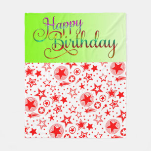 Manta Polar FELIZ CUMPLEAÑOS - diseño de texto + sus propias i