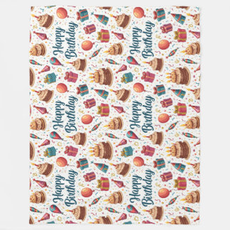 Manta Polar Feliz cumpleaños flamante con globos