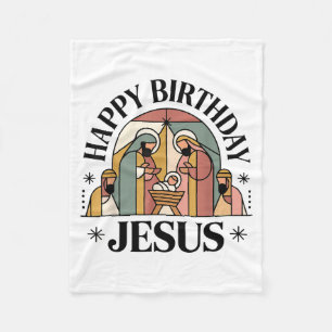 Manta Polar Feliz Cumpleaños Jesús Outfit de Navidad Cristiano
