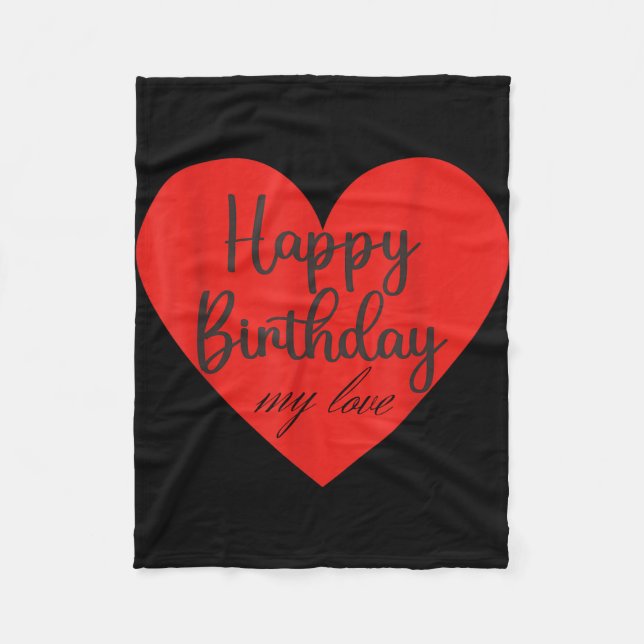 Manta Polar Feliz cumpleaños mi amor  (Anverso)