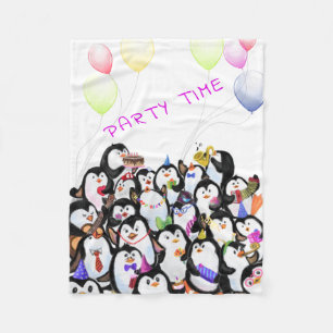 Manta Polar Feliz cumpleaños Penguins Baby Fleece Blanket