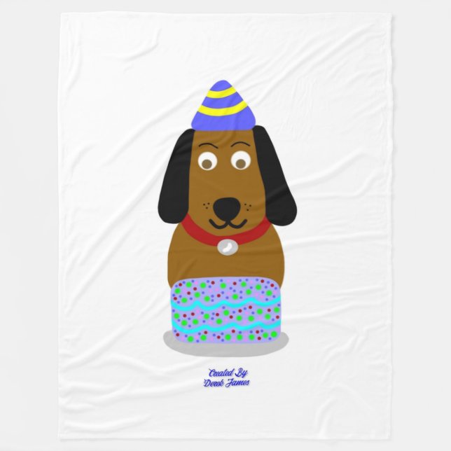 Manta Polar Feliz Cumpleaños Pup Gran Fleece Blanket (Anverso)