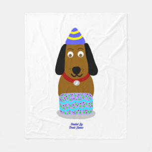 Manta Polar Feliz Cumpleaños Pup Media Fleece Blanket