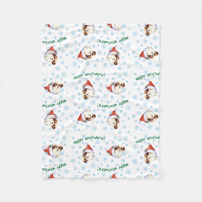 Manta Polar Feliz cumpleaños Shih Tzu Fleece Blanket (Anverso)
