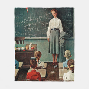 Manta Polar Feliz cumpleaños, Srta. Jones de Norman Rockwell