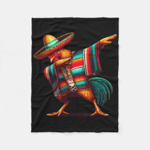 Manta Polar Feliz Dabbing de pollo mexicano Cinco De Mayo Love