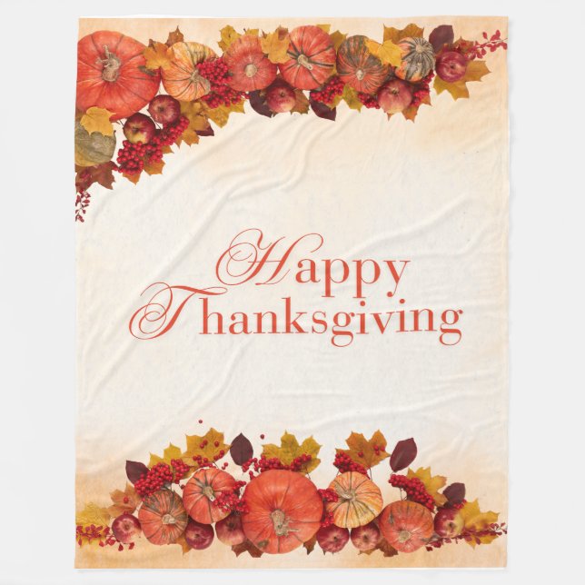 Manta Polar Feliz Día de Acción de Gracias (Anverso)