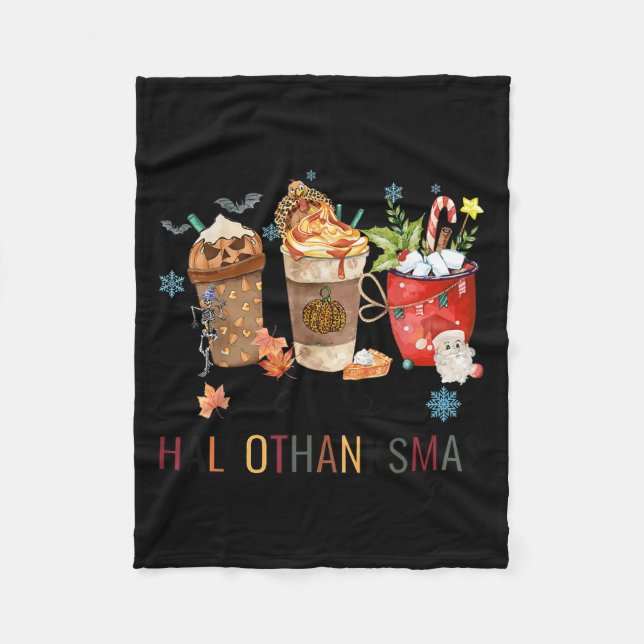 Manta Polar Feliz Día de Acción de Gracias de Hallothanksmas (Anverso)