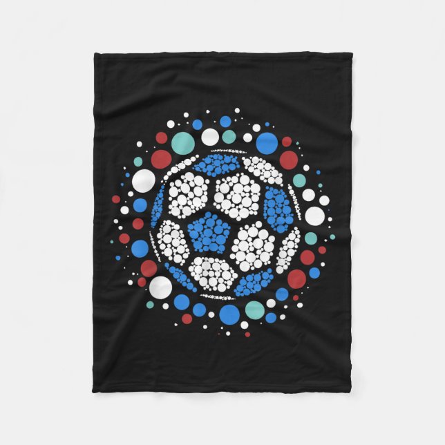 Manta Polar Feliz Día de Dot Lka Dot Soccer Ball Niños amantes (Anverso)