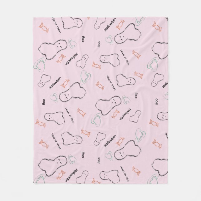 Manta Polar Feliz Día de Halloween Fantasma Mano Leyendo Doodl (Anverso)