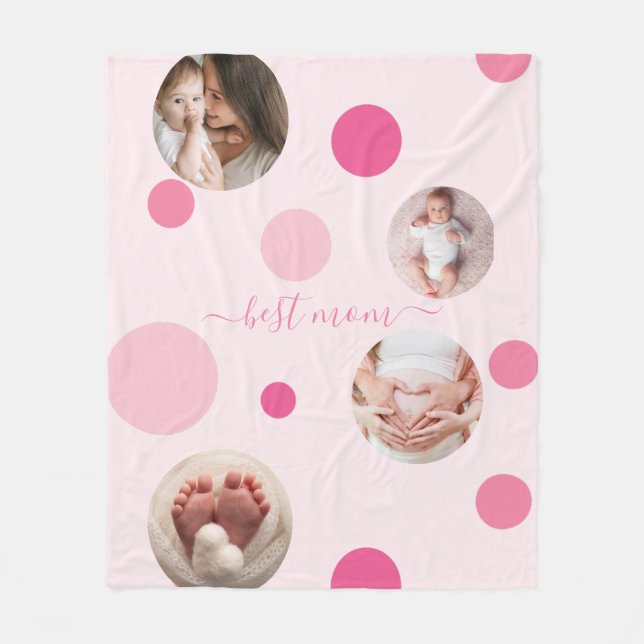 Manta Polar Feliz Día de la Madre a la mejor foto de mamá (Anverso)